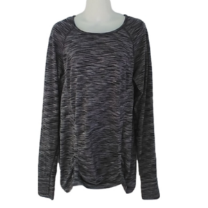 Athleta Fastest Track Grey long sleeve Women's XL Shirt GUC